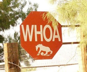 Whoa stop sign